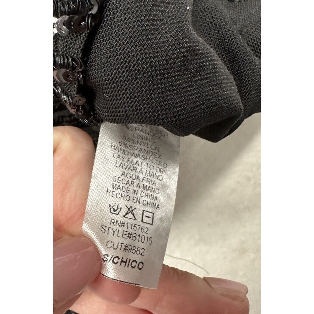 Windsor Black Sequin Mini Dress Formal Semi Formal Size Small Stunning Long Sl - Picture 6 of 10